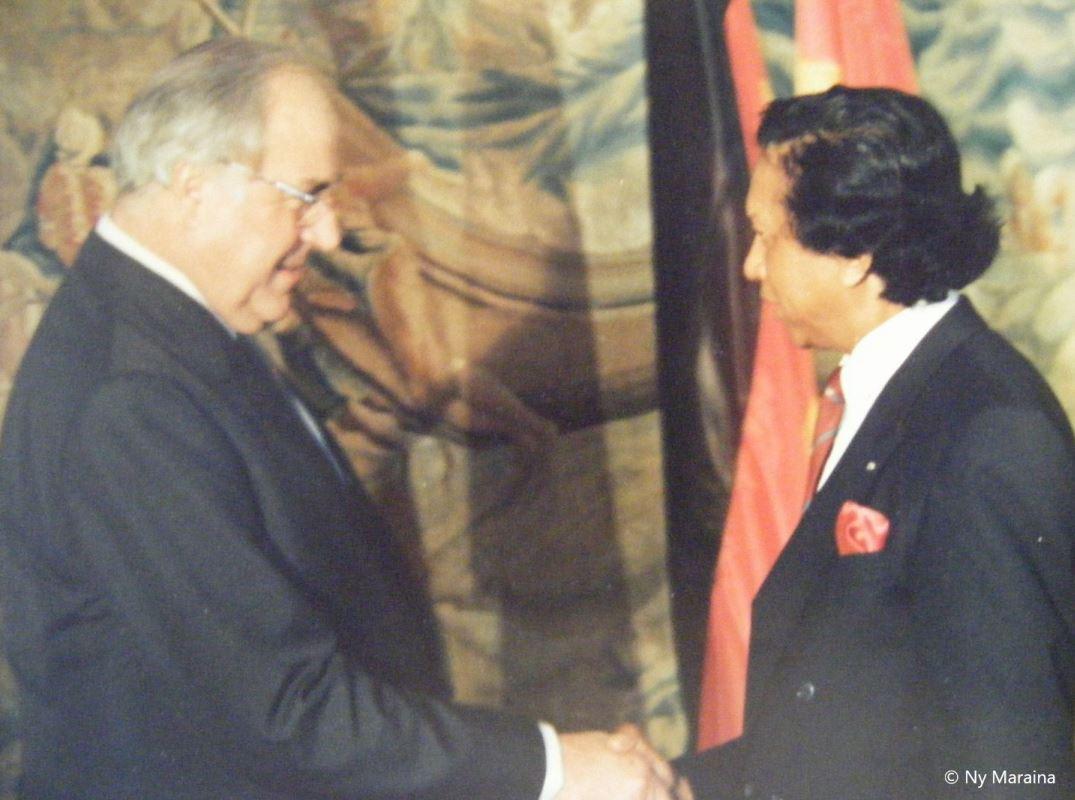 Pierre Ranrianarisoa sy Helmut Kohl tamin'ny 1986